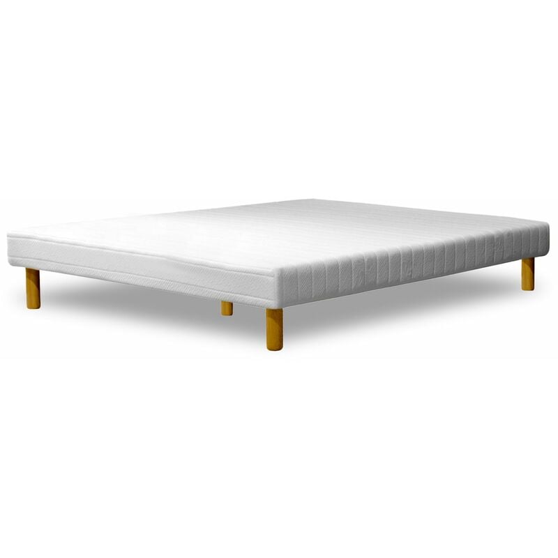 Sampur - Sommier Confort : Contour tissu et Structure en bois - 140x190 cm