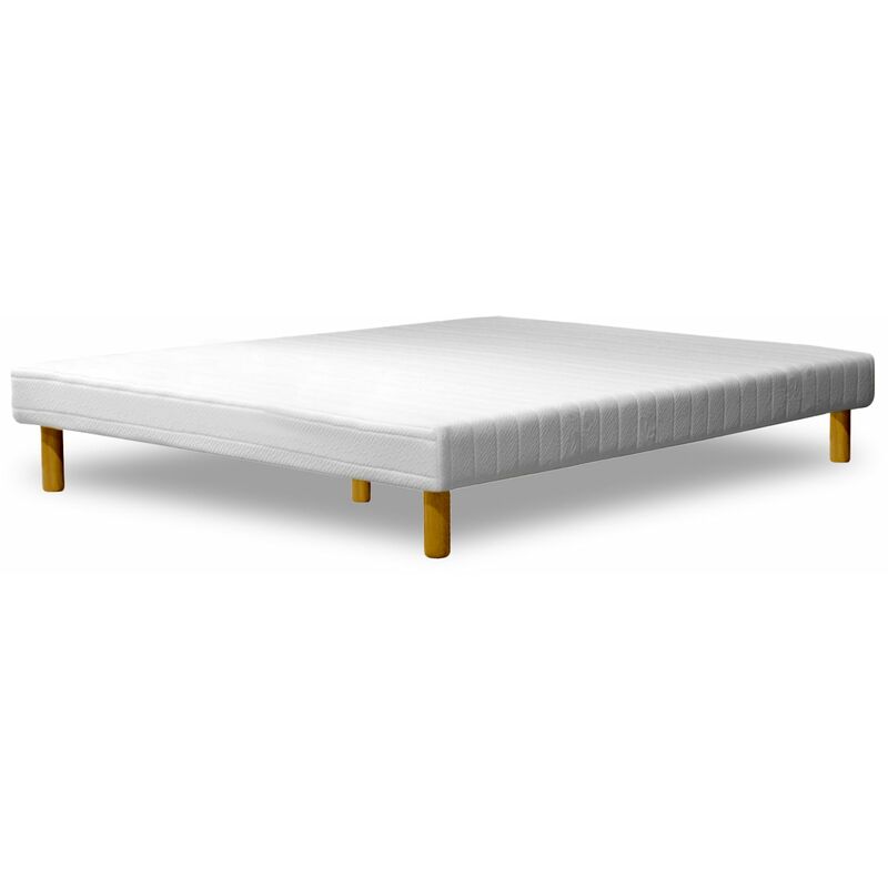 Sampur - Sommier Confort : Contour tissu et Structure en bois - 160x200 cm