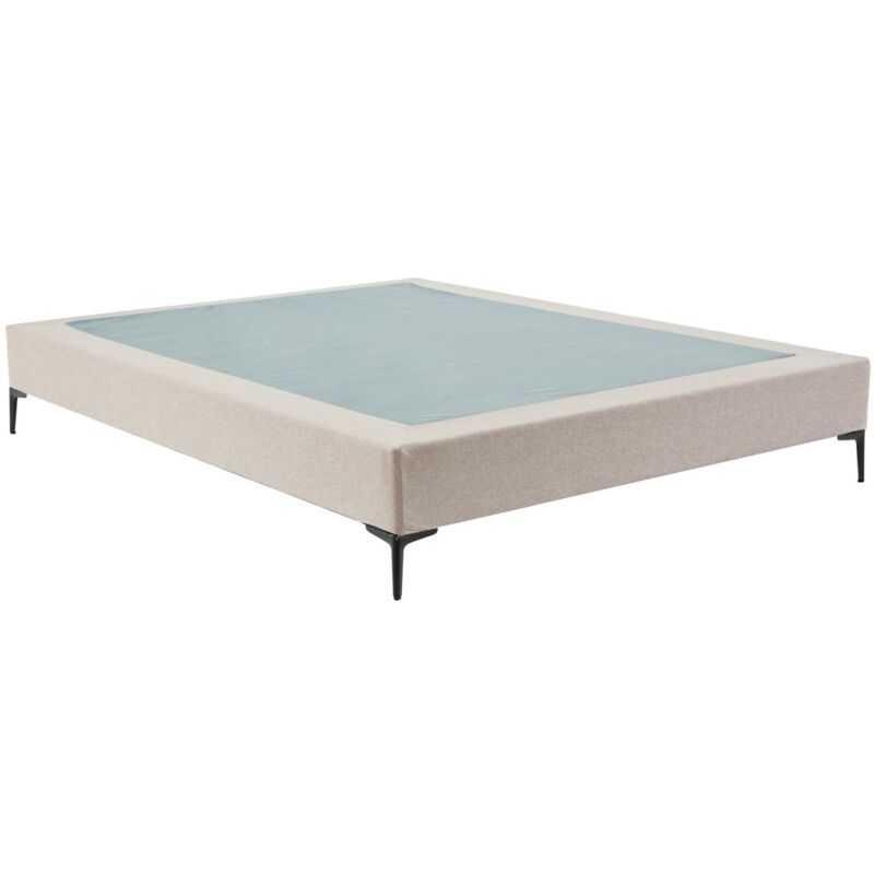 Sommier déco tapissier 140 x 190 cm déhoussable - Beige - ISANI de YSMÉE