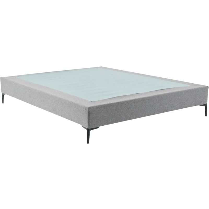 Sommier déco tapissier 140 x 200 cm déhoussable - Gris - isani de ysmée