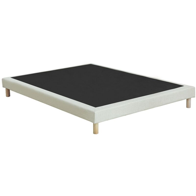 Vente-unique - Sommier déco tapissier 160 x 200 cm - Beige - kozani de ysmée