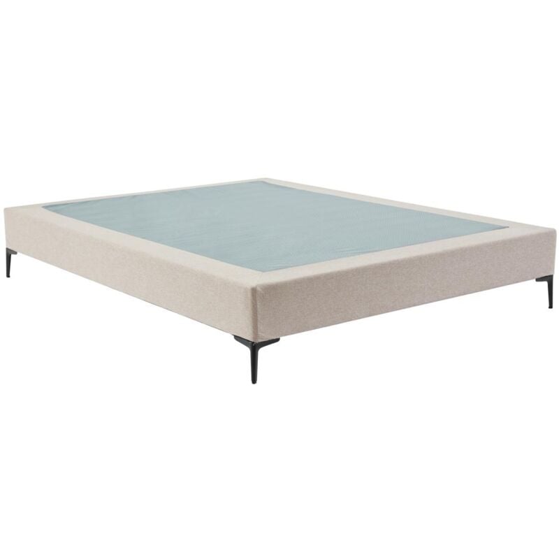 Sommier déco tapissier 180 x 200 cm déhoussable - Beige - ISANI de YSMÉE