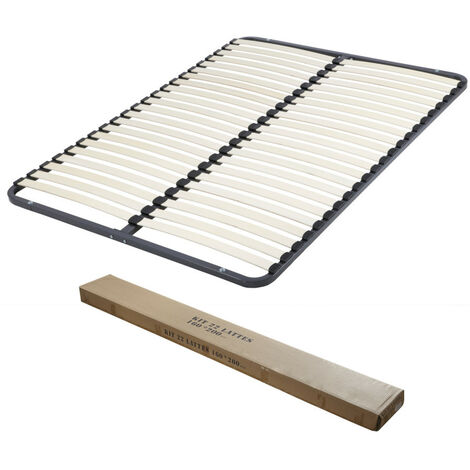 Sommier démontable 160x200 avec 44 lattes en contreplaqué – Cadre en métal traité anticorrosion – Montage simple avec notice et vidéo – Ebac Literie