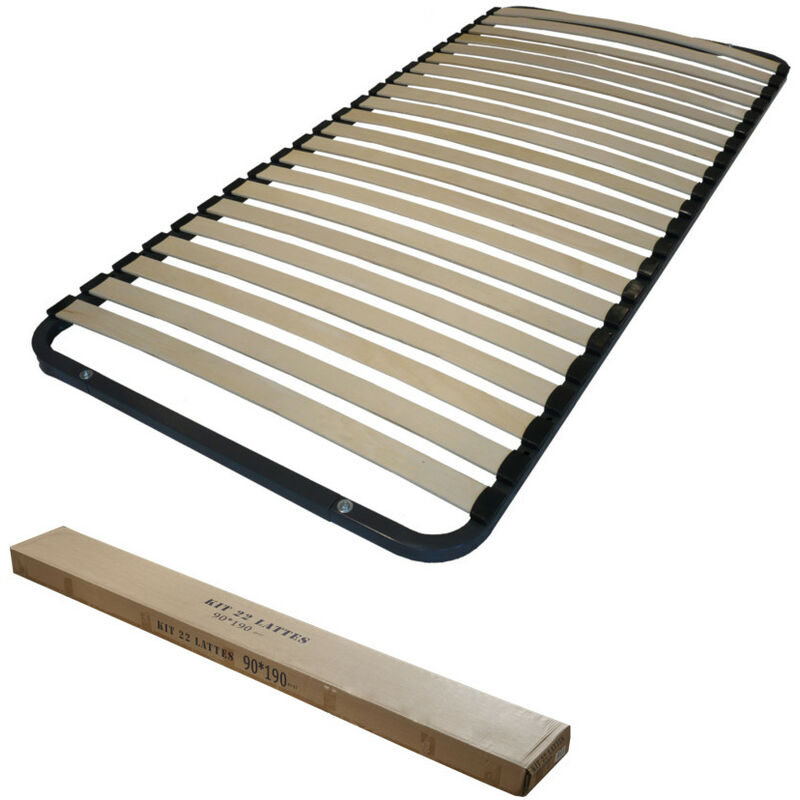 Sommier démontable 90x190 22 lattes - 22 lattes bois - Fabrication française