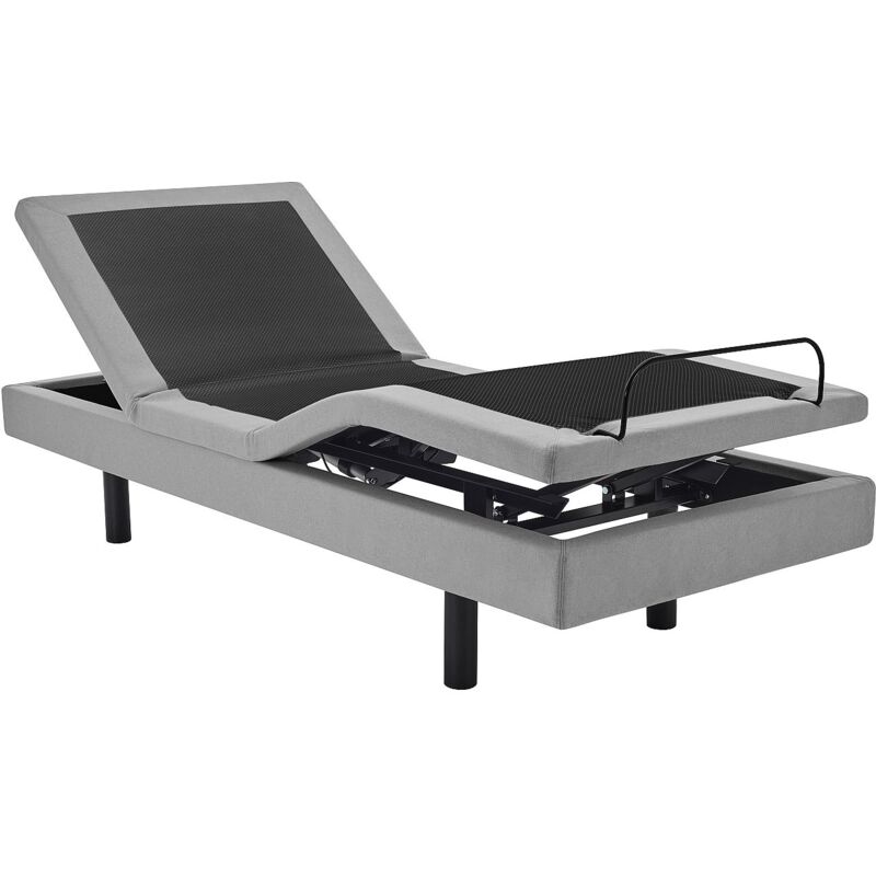 Vente-unique - Sommier électrique de relaxation déco - 80 x 200 cm - Tissu - Gris - alpana de ysmée