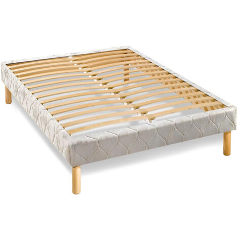 Sommier en Kit 14 lattes nues, coutil tissu jacquard 120x190cm