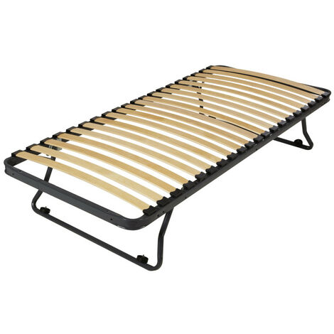 Sommier en métal gigogne 80x190 - 20 lattes bois - Gain de place - Made in France