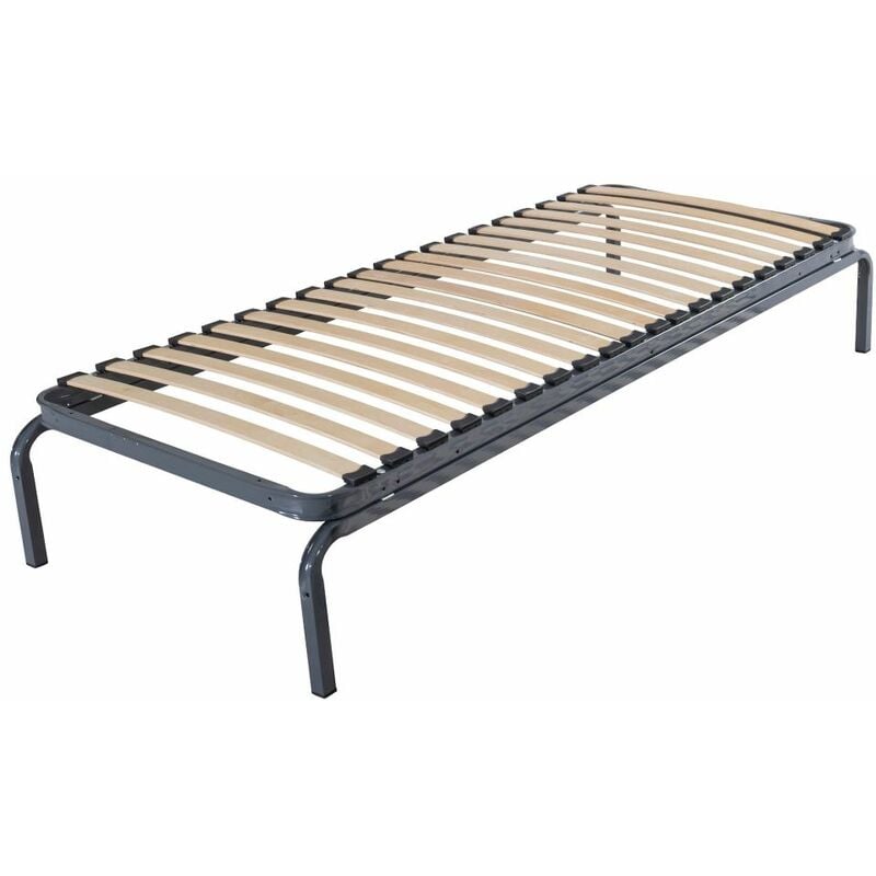 Ebac Literie - Lit en métal gigogne 80x190 - 20 lattes bois - Gain de place - Made in France