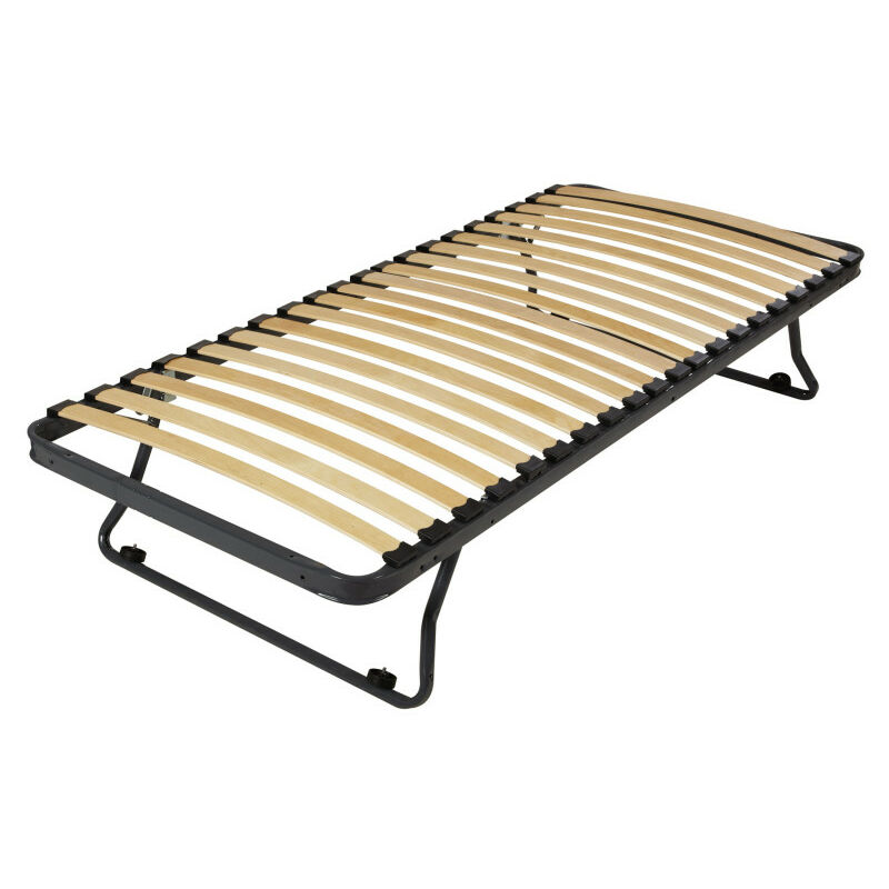 Sommier en métal gigogne 90x190 - 20 lattes bois - Gain de place - Made in France