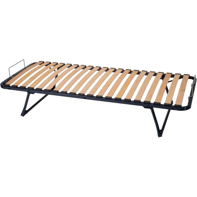 Sedac - Sommier gigogne en métal - 80x190 - 20 lattes bois - Made in France - Gain de place
