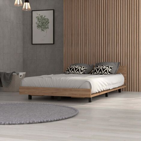 Sommier Kaia Singolo con Telaio in Legno, Dimensioni 51,6 cm (altezza) x 212,5 cm (lunghezza) x 120 cm (larghezza), Finitura in Honey