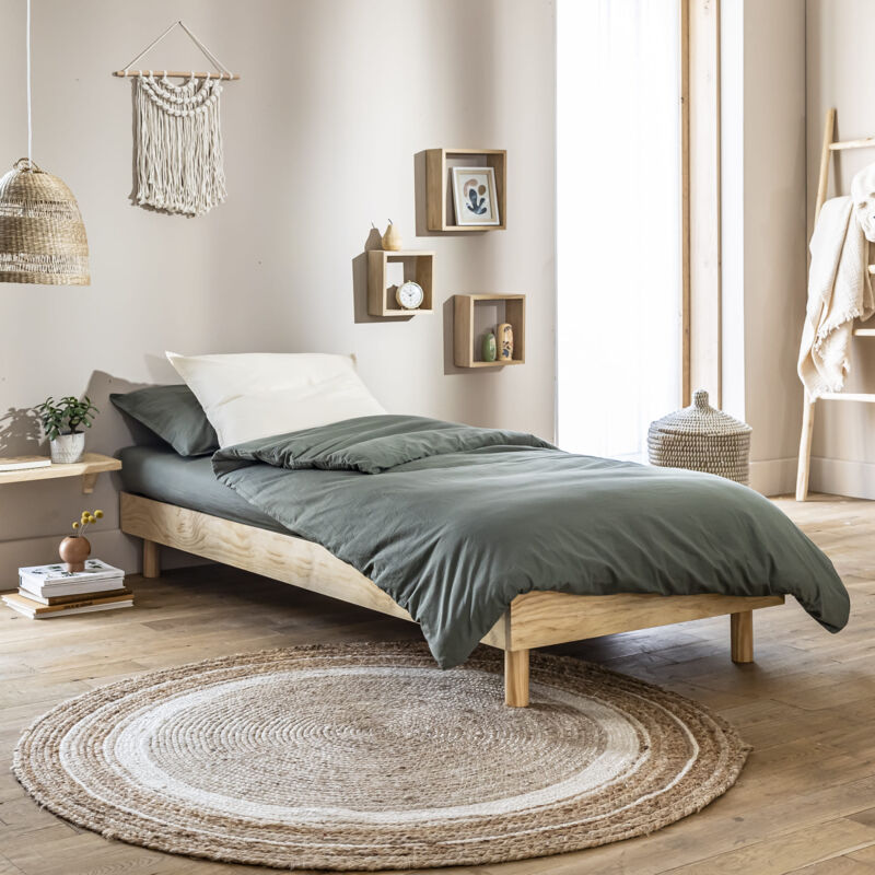 Sommier kit en bois massif naturel 90x190