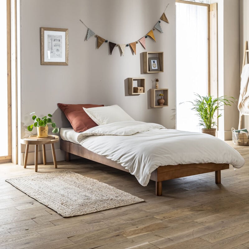 Sommier kit en bois massif noisette 90x200