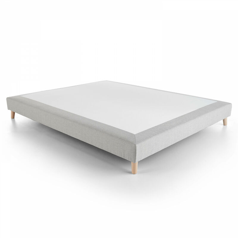 Oviala - Sommier à lattes actives en bois massif gris 140 x 200 cm