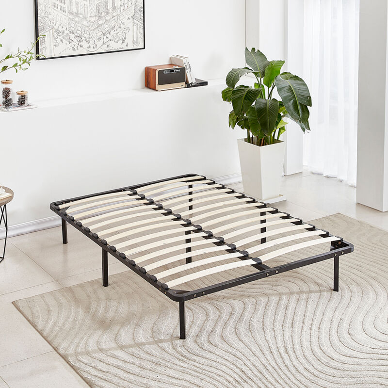 Teeno - Sommier 140 x 190 à Lattes avec 7 Pieds pour Adulte,26 Lattes,Cadre de Lit 140 x 190 avec Sommier, Montage Rapide et Facile(140 x 190 cm)