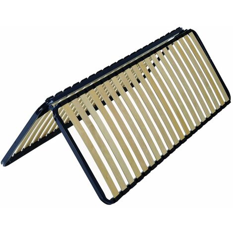 Sommier pliable 2x70x190 cm – Cadre en métal cintré – 40 lattes en contreplaqué bouleau – Conception pliable pour rangement facile – Sedac