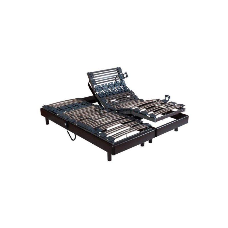 Sommier electrique Bultex POP ART SIGMA 2x80x200 Cerisier Lattes et Plots