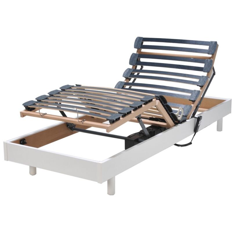 Sommier relaxation électrique FLEXPUR 80x200 / Blanc/ 200x78x33