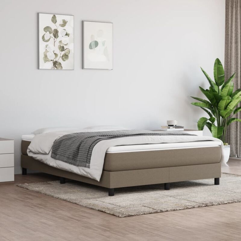 Maison Chic - Sommier à ressorts de lit Cadre à lattes pour Lit adulte Taupe 140x190 cm Tissu FR41702