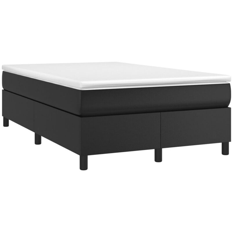 Sommier à ressorts de lit Noir 120x200 cm Similicuir