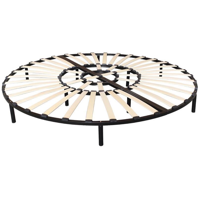 VENTE UNIQUE Vente-unique.com Sommier rond &agrave; lattes - 220 x 220 cm