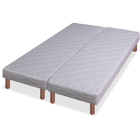 Sommier tapissier 14 lattes garni polyéther 2x80x200cm