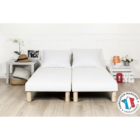 By sommiflex Sommier tapissier 140x200 Noir Pieds Fabrication Francaise