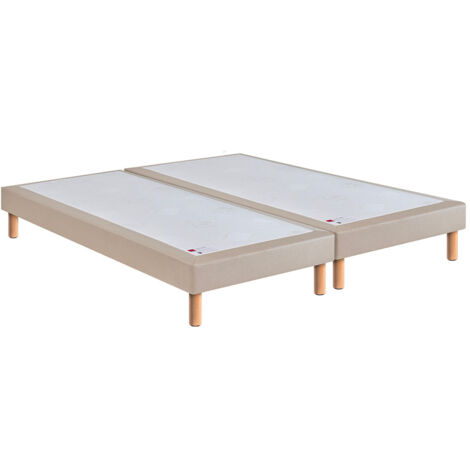 Sommier tapissier 2x80x200cm - Beige - MÉDIUM EGÉRIE