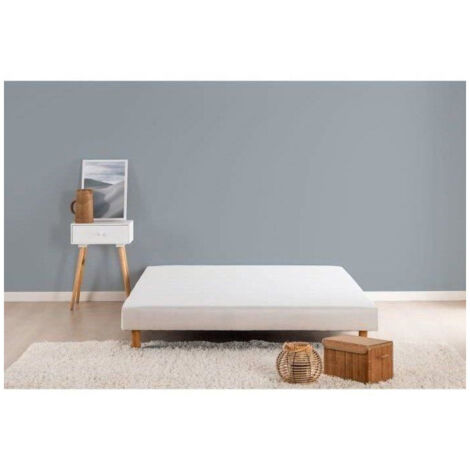 Sommier tapissier DEKO DREAM 140 x 190 cm Blanc - Pin massif, 12 lattes