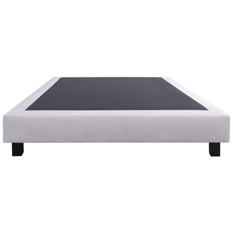 Sommier tapissier gris, Gamme Prestige Hôtel, Lattes & Pieds en Bois massif, 140x190cm