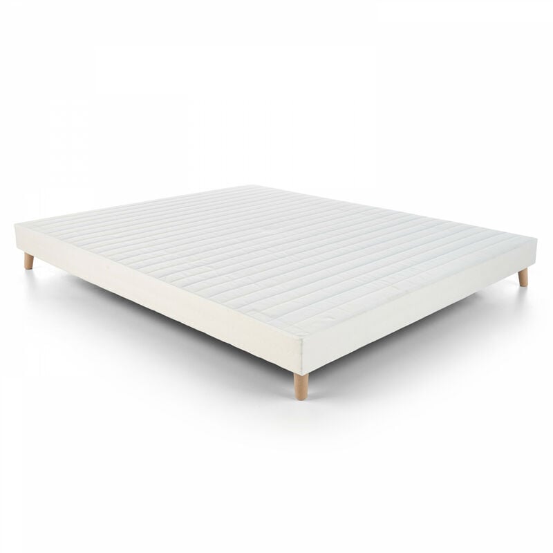 Oviala - Sommier tapissier à lattes en bois massif d'épicéa 160 x 200 cm