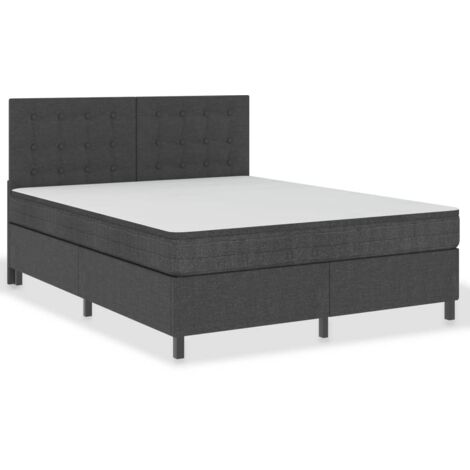 Sommier tapissier Montage Facile pour Cadre de lit - Gris foncé Tissu 160x200 cm Chic-539561