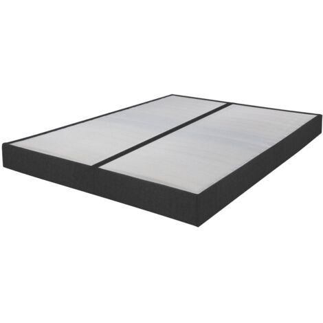 Sommier tapissier Omega Anthracite 3 2x90x200 Lattes bois - H.15 cm - Made in France