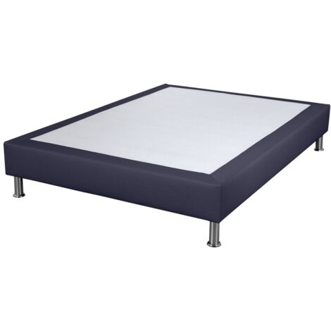 Sommier tapissier + pieds SP18 Volcan 160x200 Lattes bois massif - H.18 cm