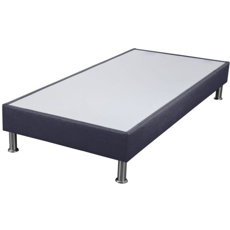Sommier tapissier + pieds SP18 Volcan 90x200 Lattes bois massif - H.18 cm