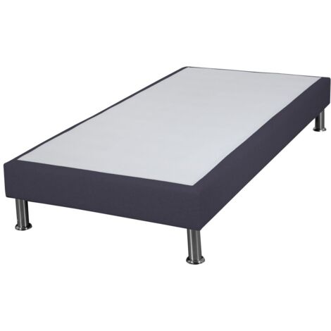 Sommier tapissier + pieds SR15 Volcan 90x190 Lattes bois massif - H.15 cm