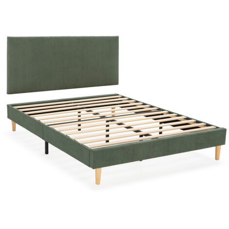Sommier + tête de lit Bari 140x190 cm couleur Vert