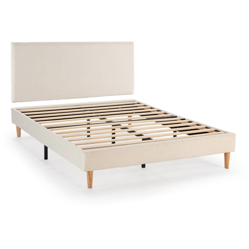 Sommier + tête de lit Niebla 140x190 cm Beige