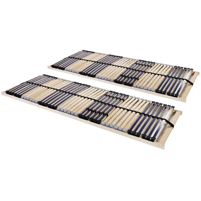 Vidaxl - Sommiers à lattes sans matelas 2 pcs avec 42 lattes 70x200 cm
