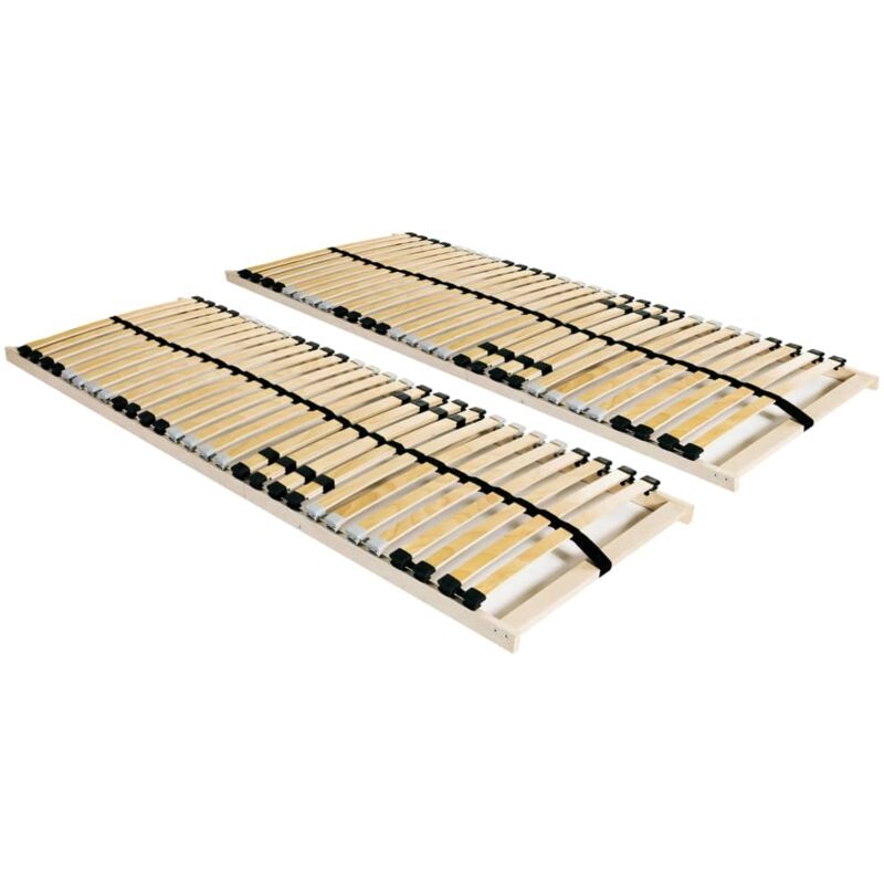 Vidaxl - Sommiers à lattes sans matelas 2 pcs avec 28 lattes 80x200 cm