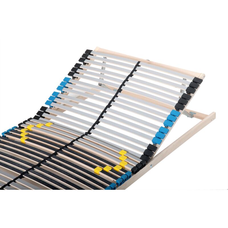 Sleepneo - Sommier à lattes 90x200- 7 zones, Tête multi-réglable, 42 lattes, à monter soi-même, charge env. 150Kg