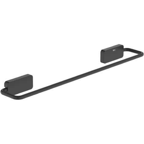 SONATA porte-serviette pour lavabo avec vis ou adhésif - ROCA Couleur : Noir mat - Longueur : 408 mm