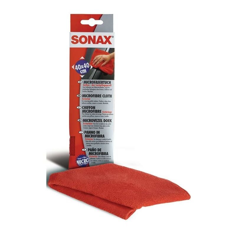 Sonax - Chiffon en microfibres Außen rouge L400xl400 mm 89 % polyester, 11 % polyamid