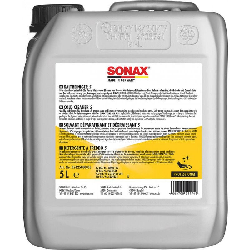 Solvant et dégraissant 5 Liter - Sonax