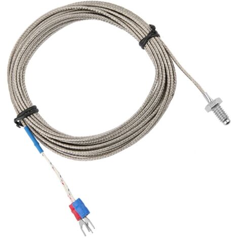 Sonda de medición de temperatura roscada BSW M6 de 5 m, cable de termopar tipo K