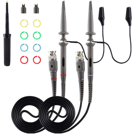 Sonda de osciloscopio con kit de accesorios, sondas de pinza para osciloscopio de 100 MHz