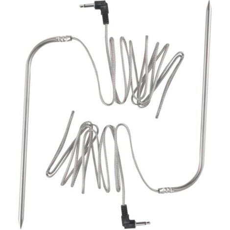 Sonda di ricambio per carne ad alta temperatura per griglie a pellet e affumicatori, compatibile con griglie a pozzo, set da 2 pezzi per barbecue impermeabile