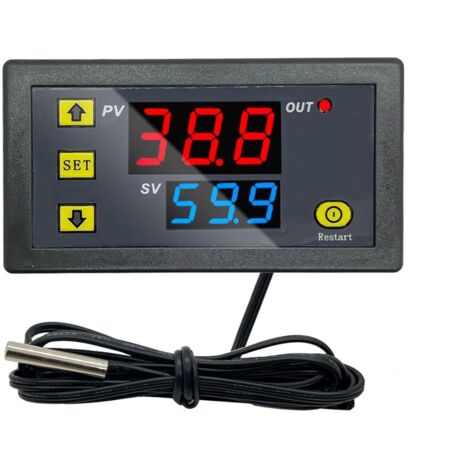 Sonda mini W3230, control digital de temperatura, pantalla LED, termostato con instrumento de control de calefacción/refrigeración, 12 V, 24 V, 110-220 V (color: CA 110-220 V)