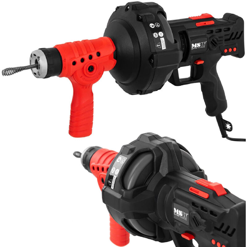 MSW - Sonda Sturatubi Elettrica Sgorgatrice Spirale 240W 580 Giri/min 7,5 m ø 19-40 mm