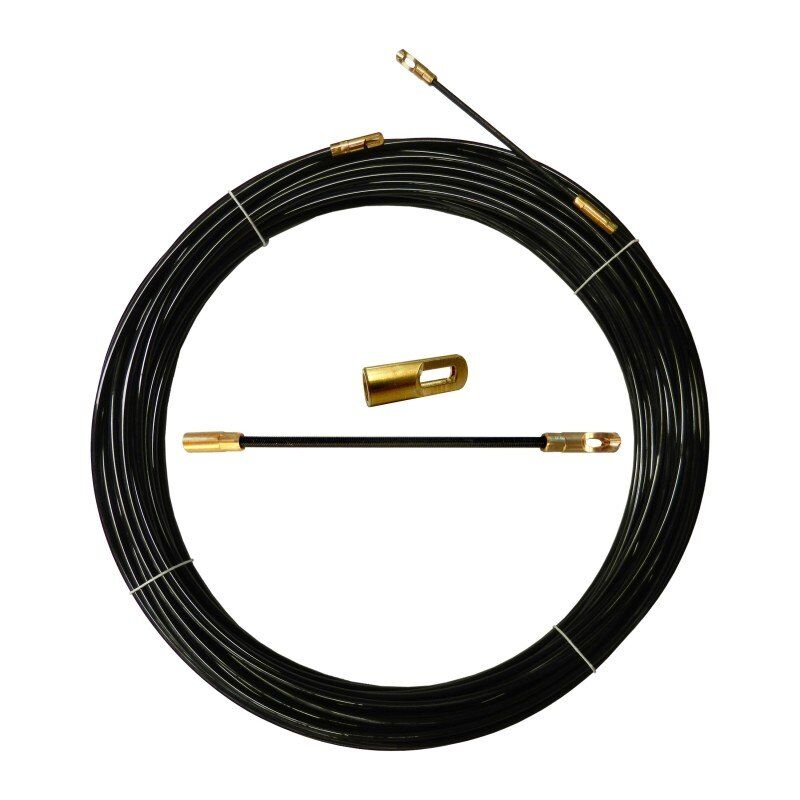 Stak - Sonda tiracavi in nylon, Ø4mm, 30 metri, con terminali intercambiabili, nera - Velamp SYN4-030